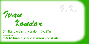 ivan kondor business card